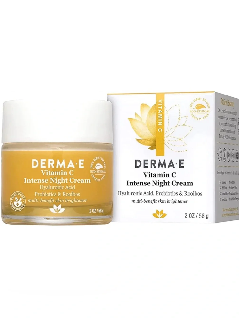 DERMA E Vitamin C Intense Night Cream, Skin Brightener 2 oz - New in Box
